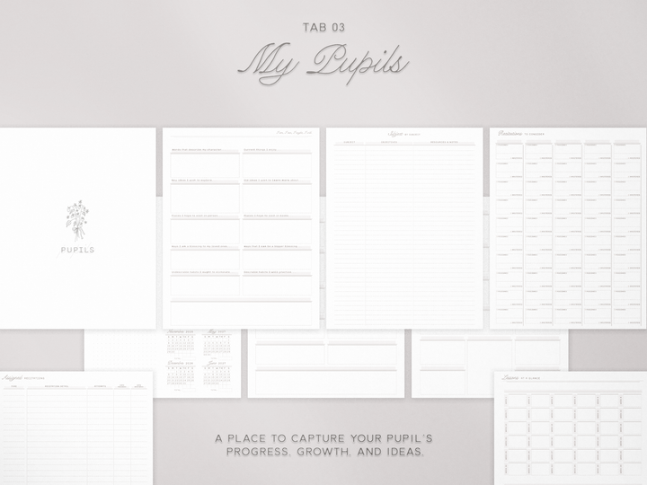 PREVIEW THE PLANNER SECTIONS