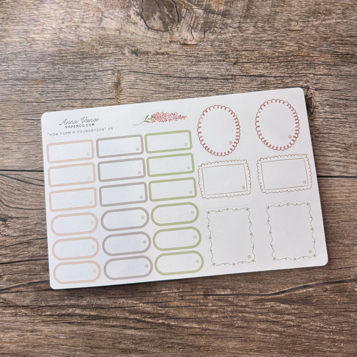 "How Firm a Foundation" Sticker Kit